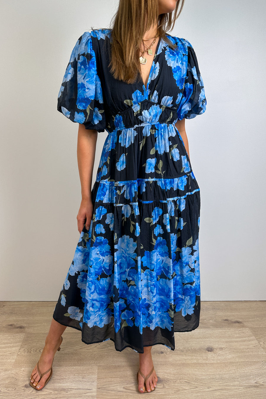 Black Blue Floral