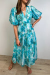 White Blue Floral