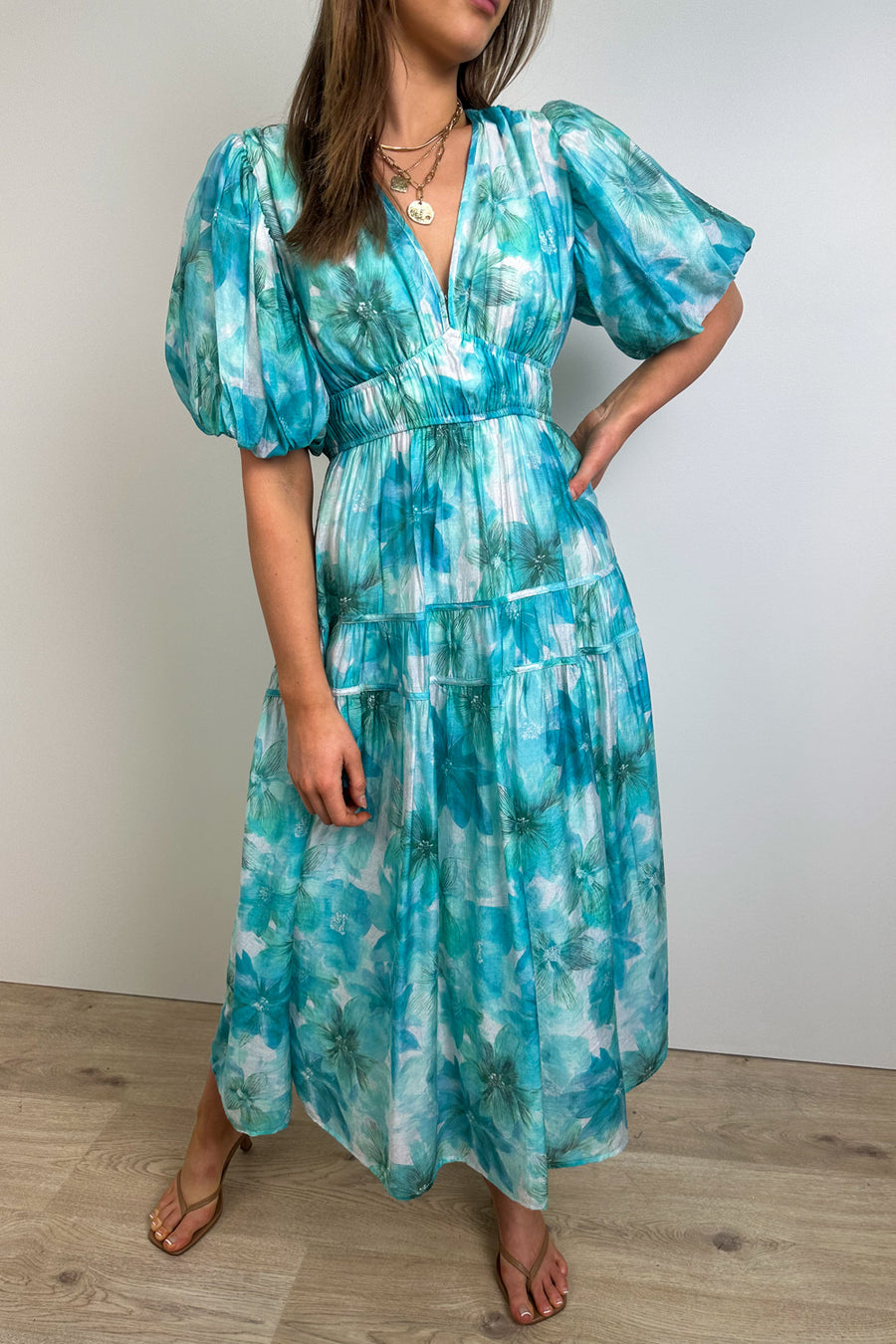 White Blue Floral