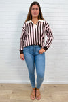 Pink Brown Stripe