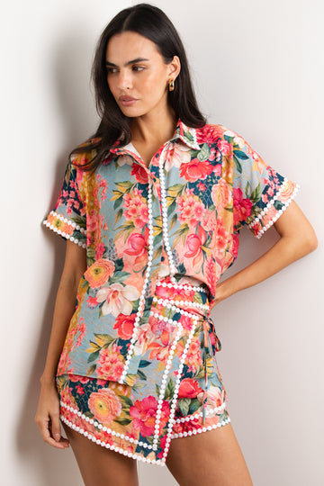 Fuchsia Teal Floral: nina