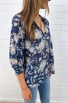Navy Cream Floral
