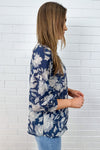Navy Cream Floral