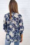 Navy Cream Floral