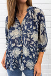 Navy Cream Floral