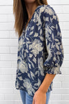 Navy Cream Floral