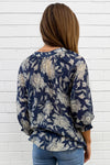 Navy Cream Floral