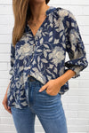 Navy Cream Floral