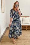 Navy Cream Floral