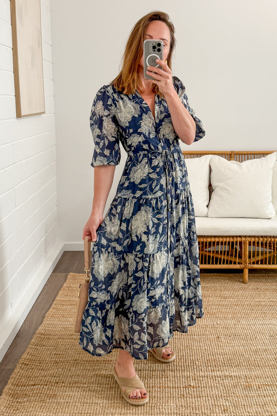Navy Cream Floral