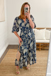 Navy Cream Floral
