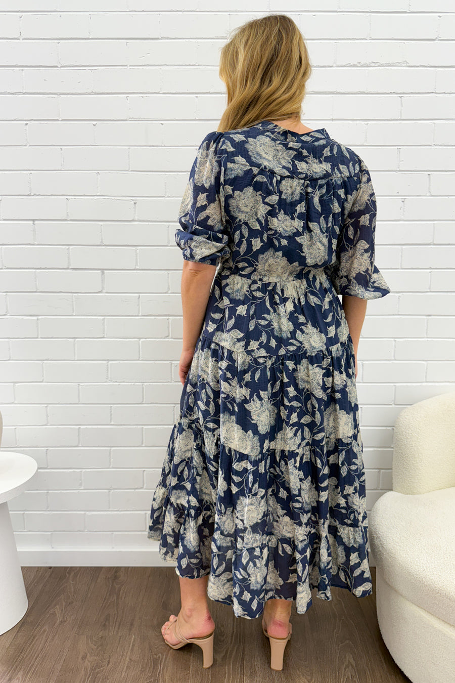 Navy Cream Floral