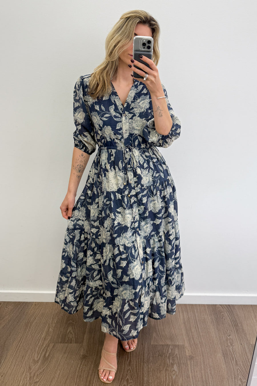 Navy Cream Floral