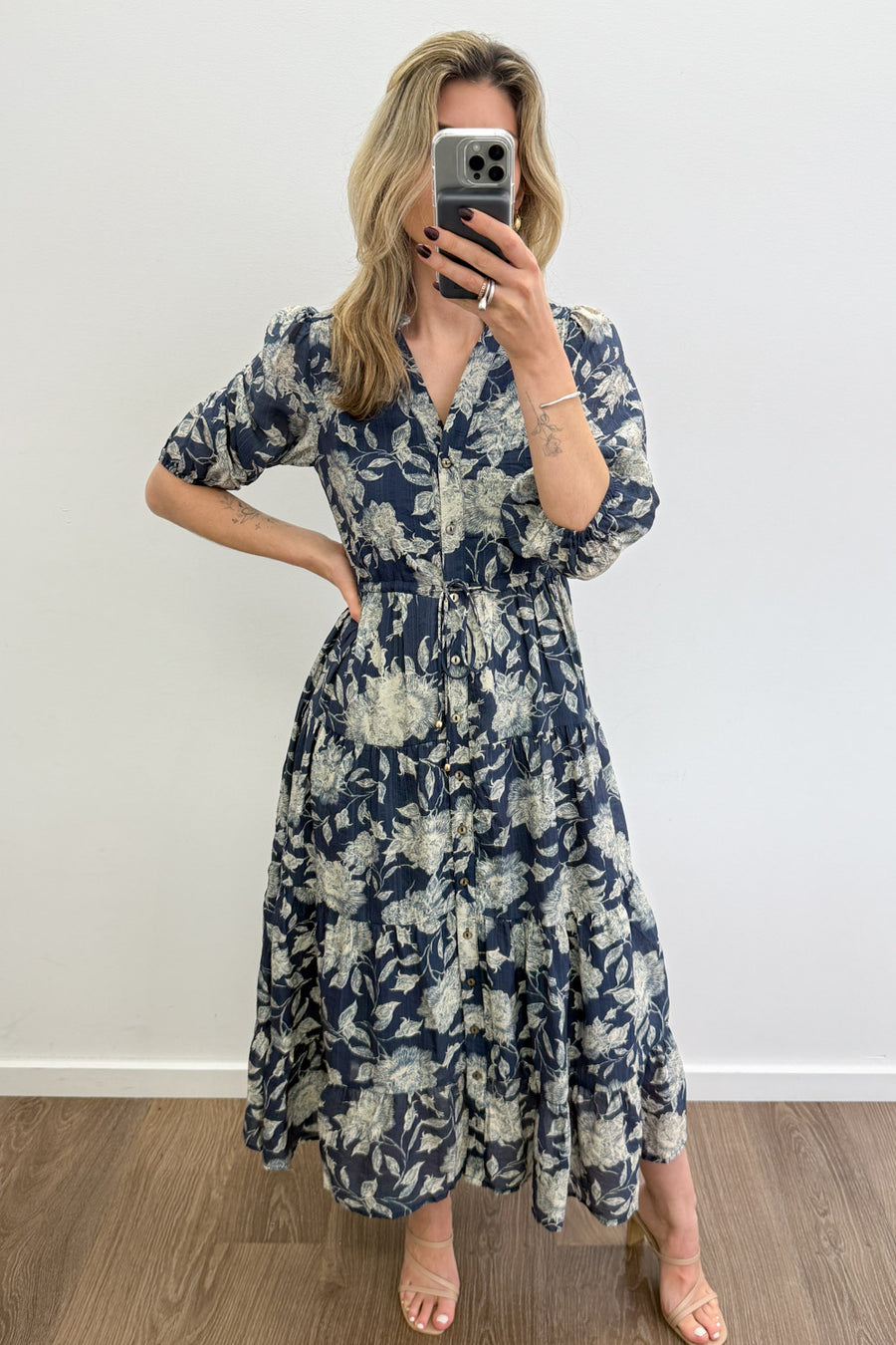 Navy Cream Floral