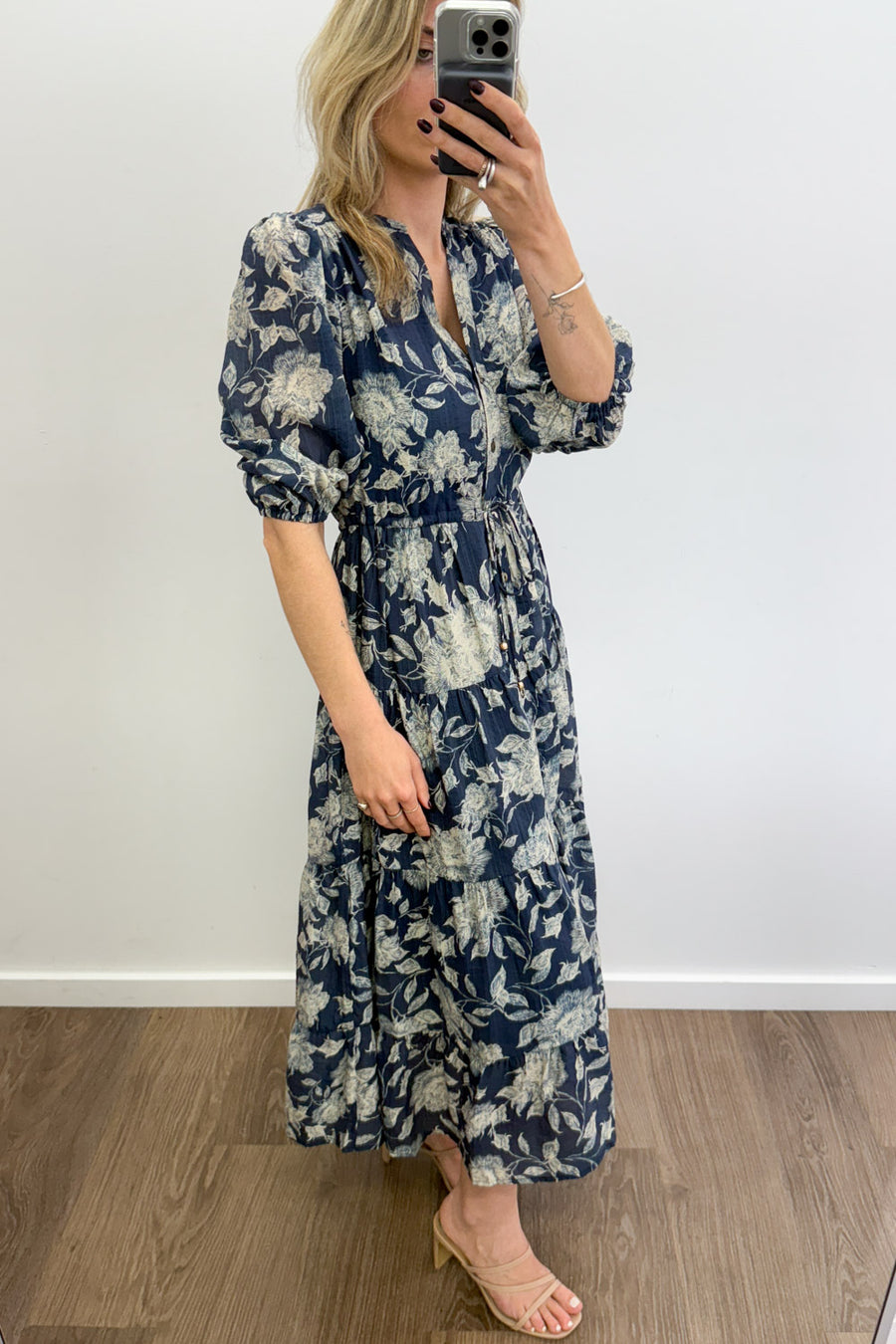 Navy Cream Floral