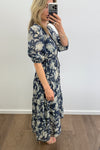 Navy Cream Floral