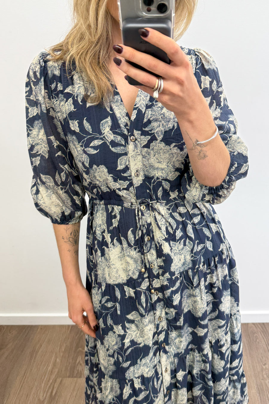 Navy Cream Floral