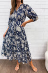 Navy Cream Floral