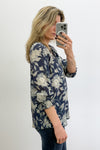 Navy Cream Floral