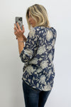 Navy Cream Floral