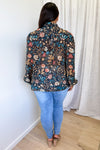 Black Blue Floral