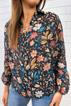 Black Blue Floral