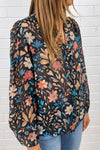 Black Blue Floral