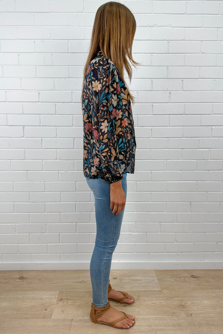 Black Blue Floral