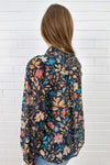 Black Blue Floral