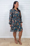 Black Blue Floral
