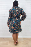 Black Blue Floral