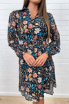 Black Blue Floral