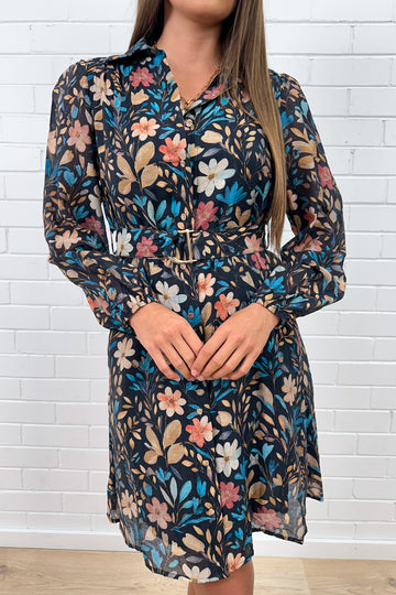 Black Blue Floral: taylor