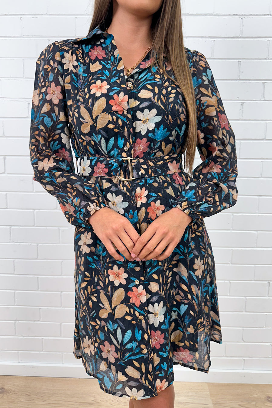 Black Blue Floral