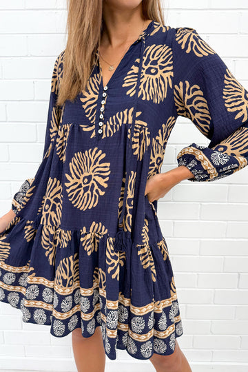 Navy Tan Print: kym