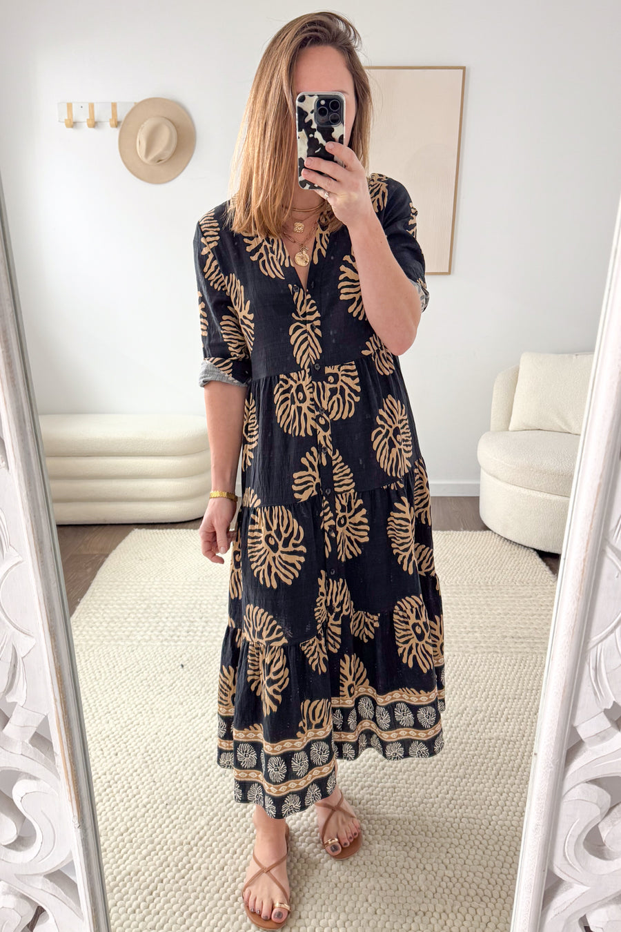 Black Tan Print