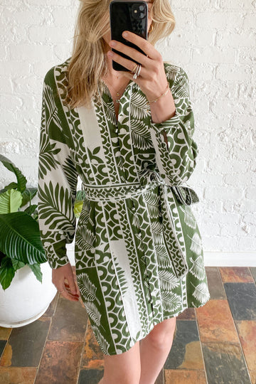 Khaki White Print: izzy