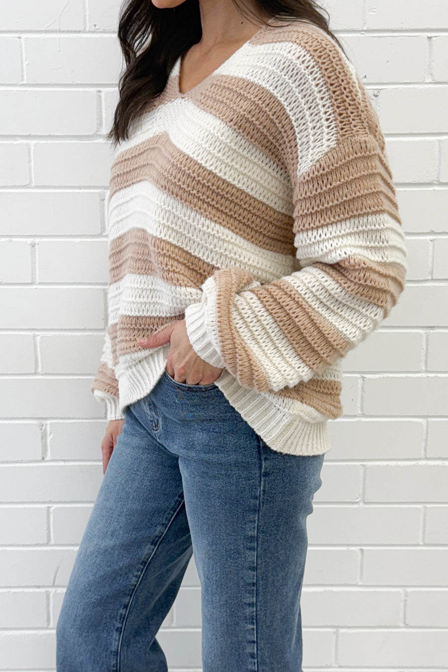 White beige Stripe