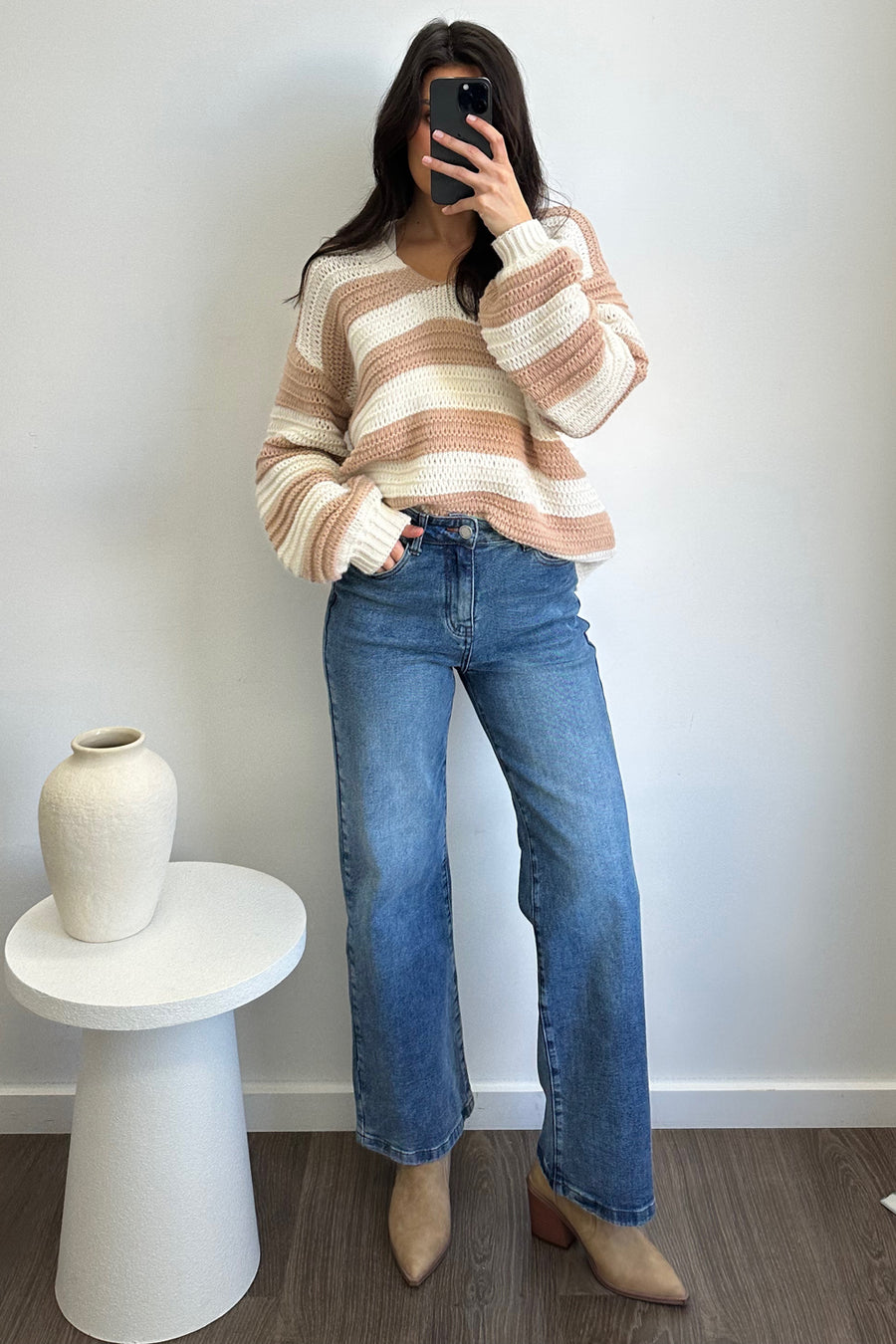 White beige Stripe