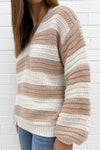 White Beige Stripe