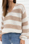 White Beige Stripe