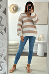 White Beige Stripe