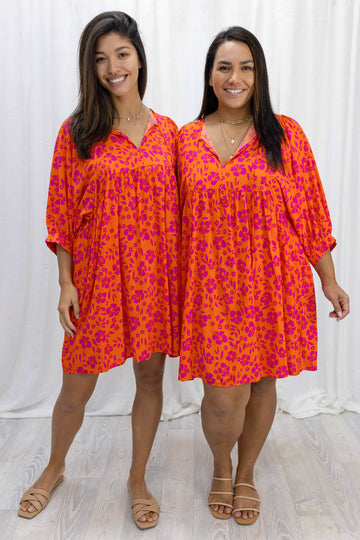 Orange Pink Print
