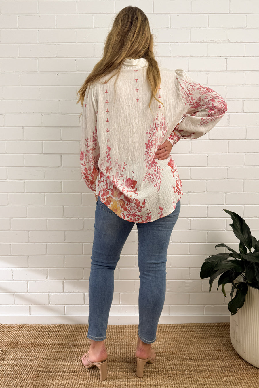 Cream Pink Floral