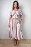 Tan White Stripe