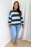 Chocolate Blue Stripe
