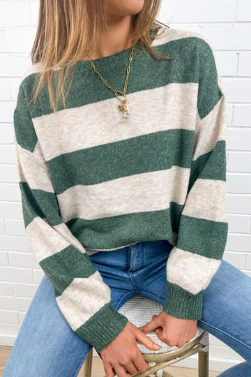 Olive Natural Stripe: eve