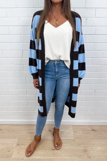 Chocolate Blue Stripe: taylor