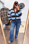 Chocolate Blue Stripe