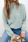 Sage White Stripe